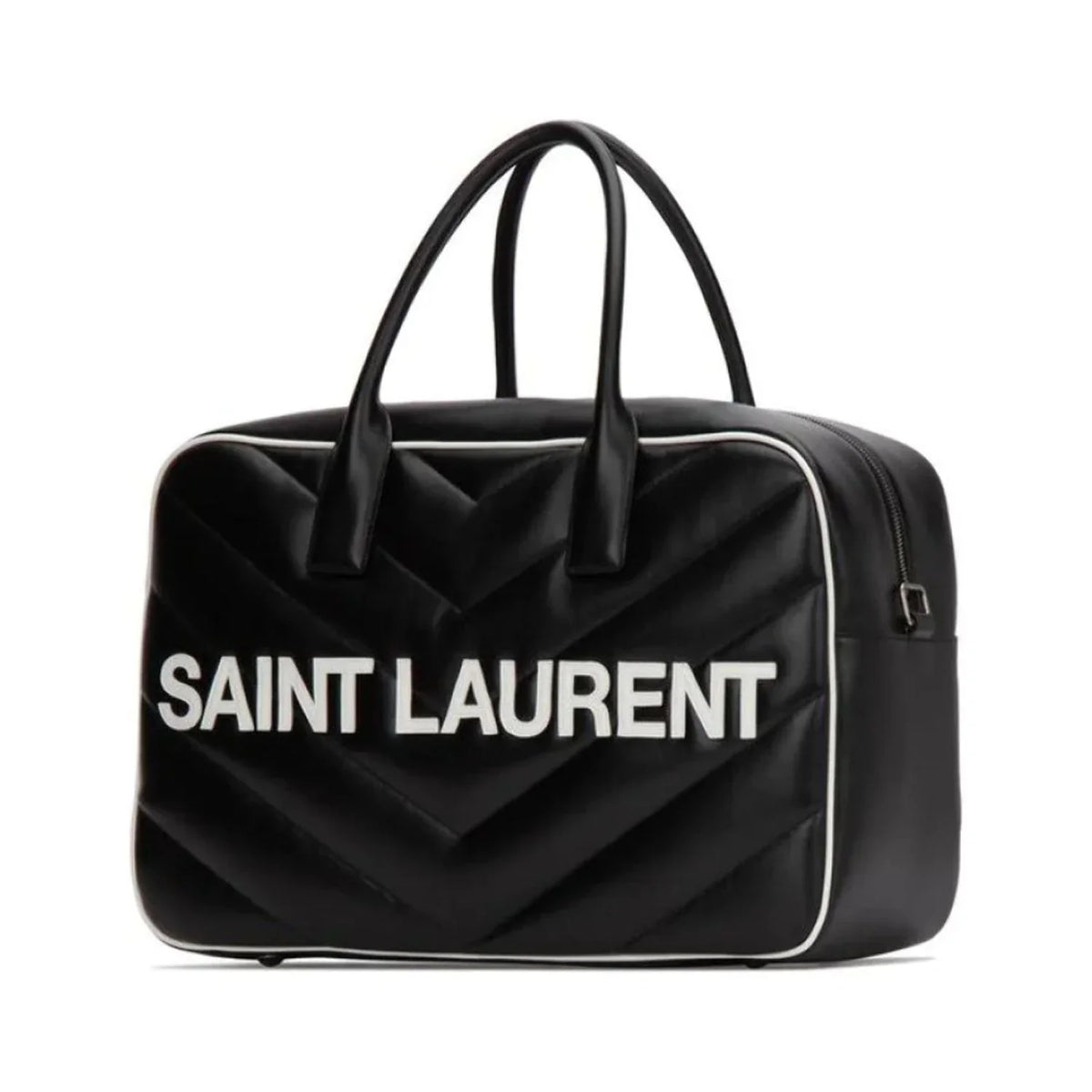 Calf Laurent Saint 525145 Leather Miles Bag Black Bowling New Logo Duffel