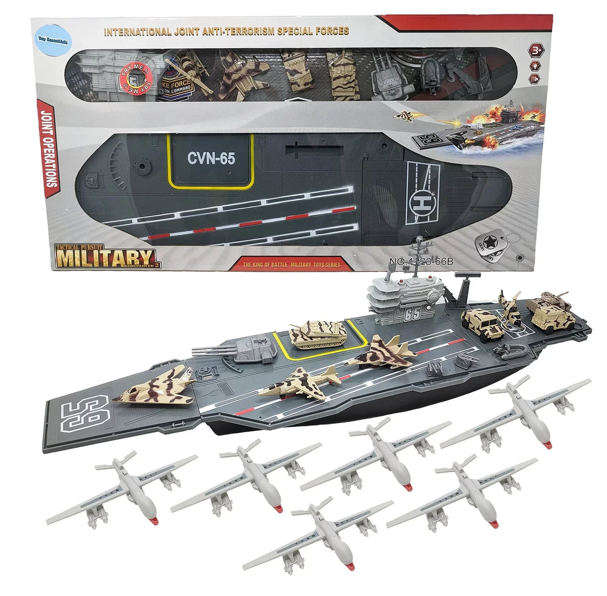 with Drones Effects Sound Inch 31 and Carrier Toy Military Aircraft 6 Vehicles