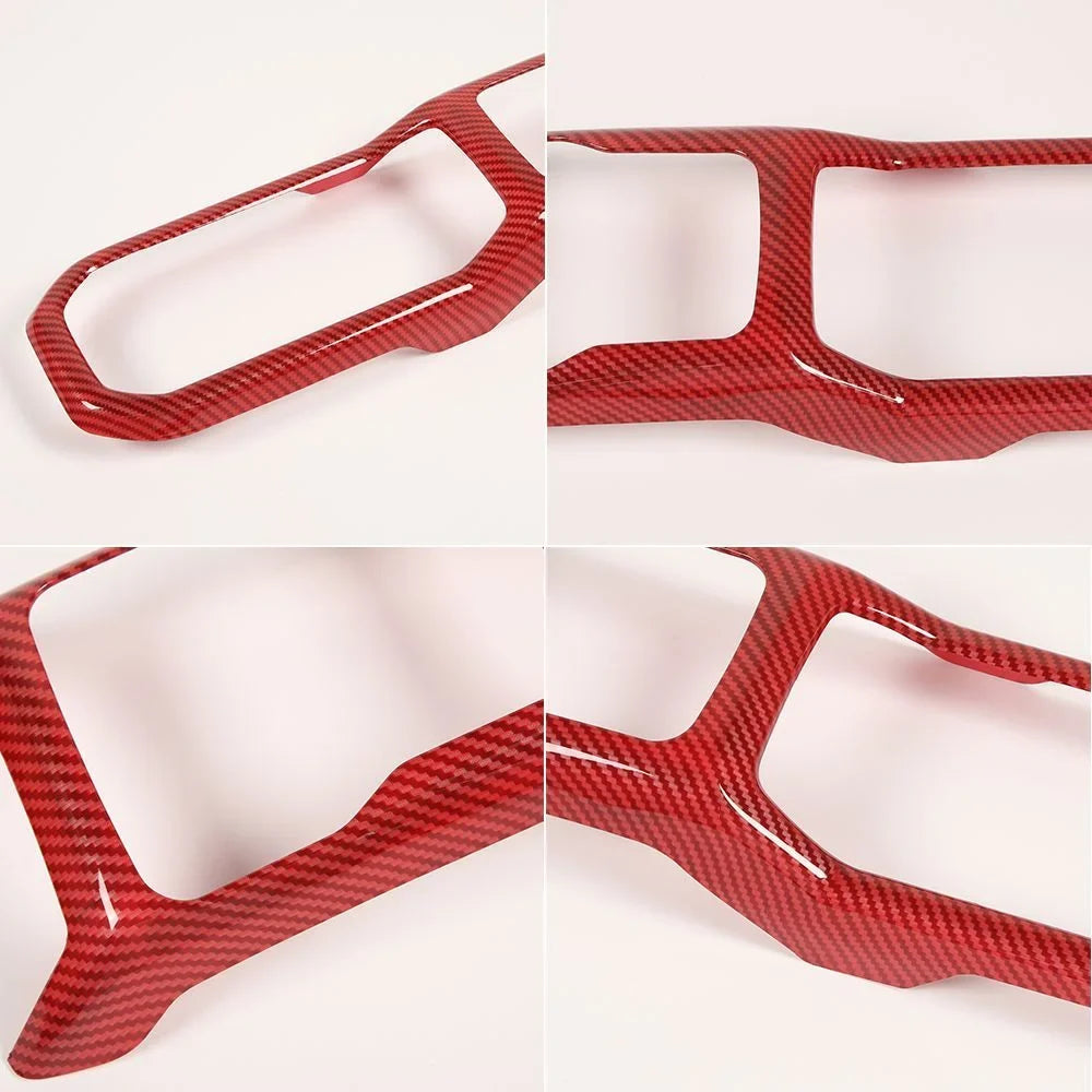 Trim Shift For Parts Gear Cup Wrangler Teledu Cover Red Carbon Holder Panel Jeep