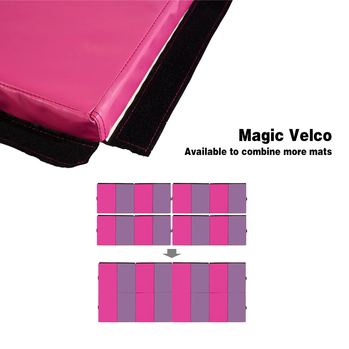 Thick Training Yoga Red Folding Ainfox Mat Panel Gymnastic Exercise Fitness Pink/Rose Tumbling Exercise 4'x6'x2 Home Gymnastic