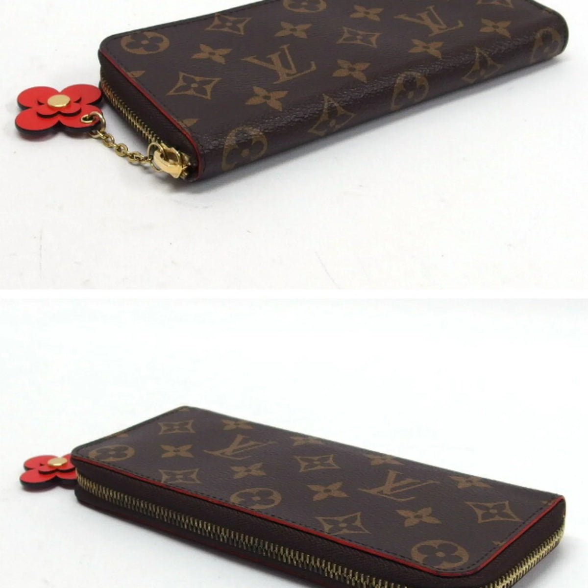 M62940 Pre-Owned Monogram Wallet Clemence (Good) Wallet Red Long
