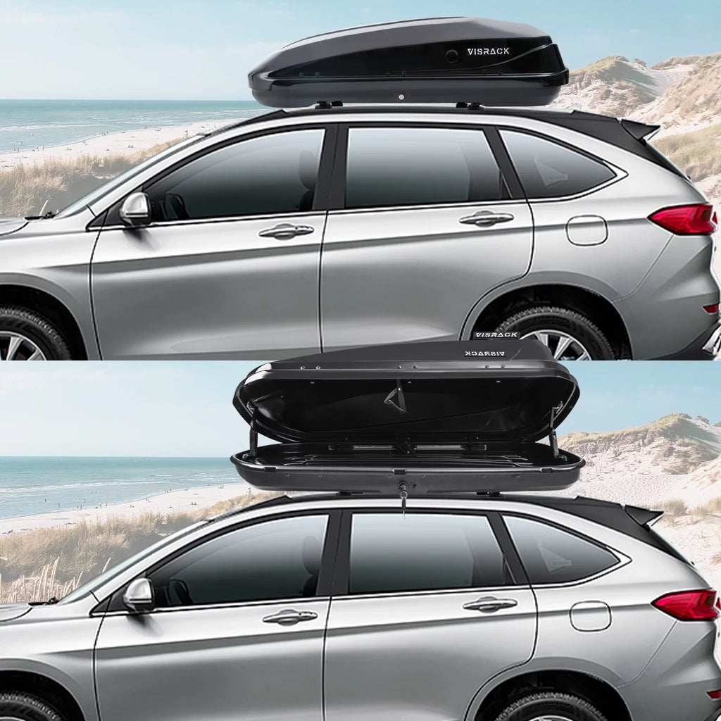 Double Locks, W x Rooftop Box 2 H, ft³ Cargo 56.3" Cargo SUV 30.3" Rooftop x Shell Box Rooftop 13.8" Black Waterproof L Cargo 14 Carrier Hard for Large with
