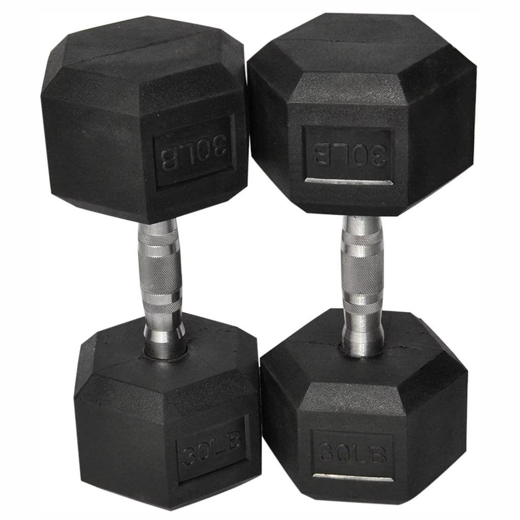 Dumbbell Metal 1 of Pair 1 Heavy Set Handles Dumbbell Rubber of Hex with Barbell ATIXEL