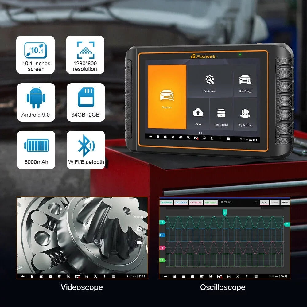 GT75TS Service Code Automotive OBD2 Scanner Actuation FOXWELL Bi-Directional Tool Reader Diagnostic ECU Scan Resets Free EOBD Scan Control Test Update Car TPMS Systems 30+ Coding Full OBD Tool