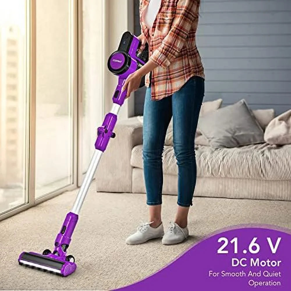 Handheld Vacuum (Purple) Cordless Pet Floor 2000Mah Cleaner, & Vacuum With Rechargeable & Carpet Vacuum Lightweight Hair, For 3-In-1 Hard Stick Runtime 45-Minute Battery, Wall-Mounted Car,