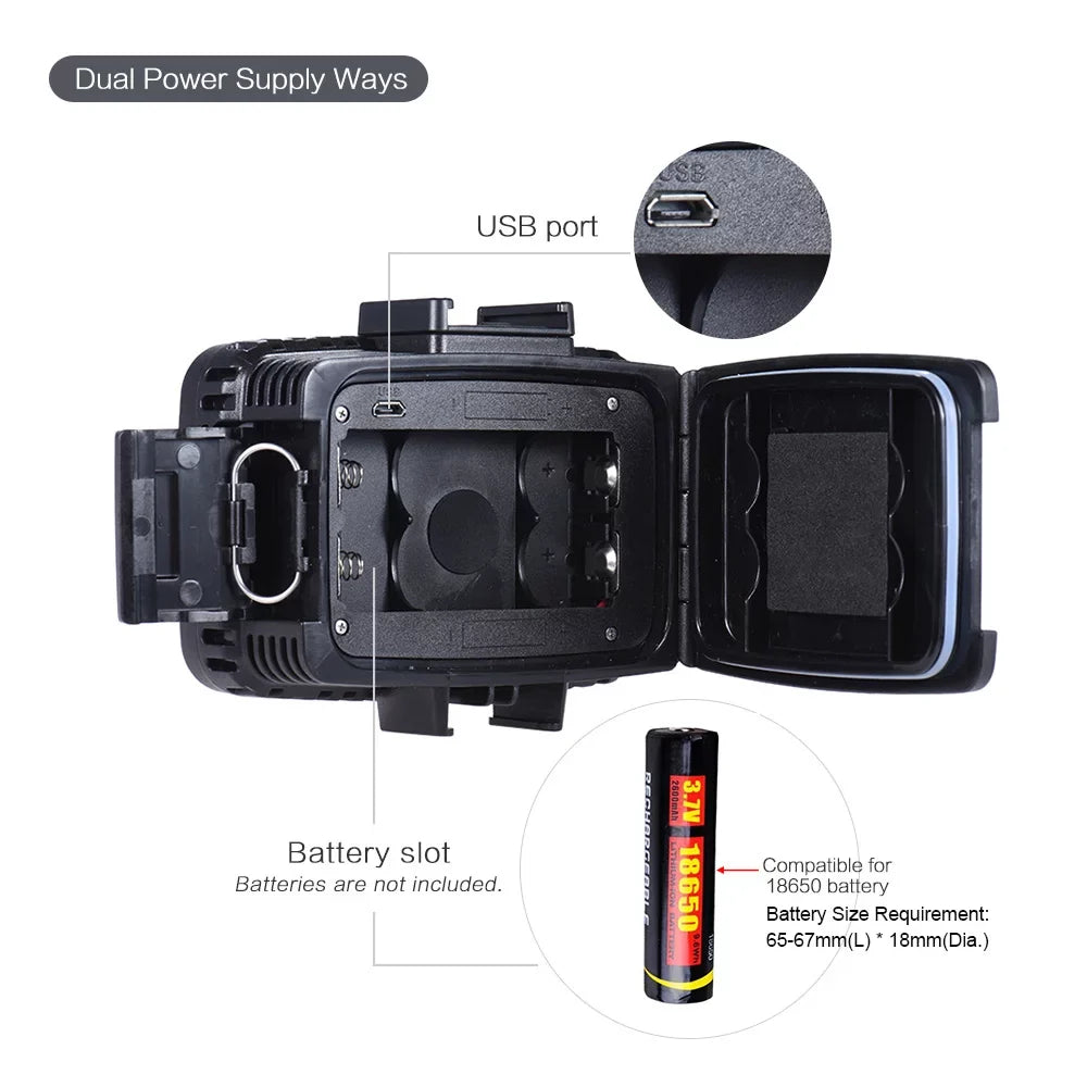 SJCAM 1800LM DSLR Andoer Ultra Lamp for 60pcs 3 Hot for Mount Waterproof 10 Cam & + Bright Photo Underwater * Yi Diving Fill-in 5500K w/ 40m Shoe Studio Video 3 Modes F