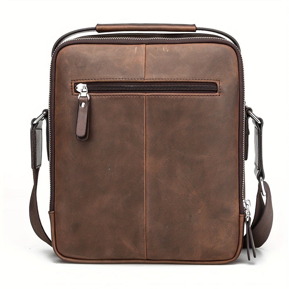 Messenger N2333-1ZF Genuine Shoulder Bag Vintage Casual DENIM Bag Leather Men‘s MICHROE Handbags Crossbody Cowhide Designer