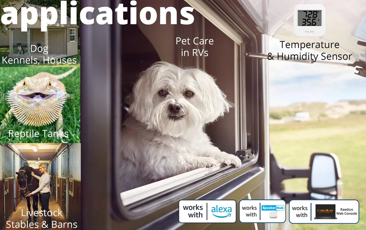2 Range Smartphone Humidity Fridge Wide with Freezer Smart / to Alerts, Pet Monitoring Temperature Sensor Included Pack Works (-22 158 - IFTTT, degrees) Cage/Tank Hub Monitoring for Wireless Alexa
