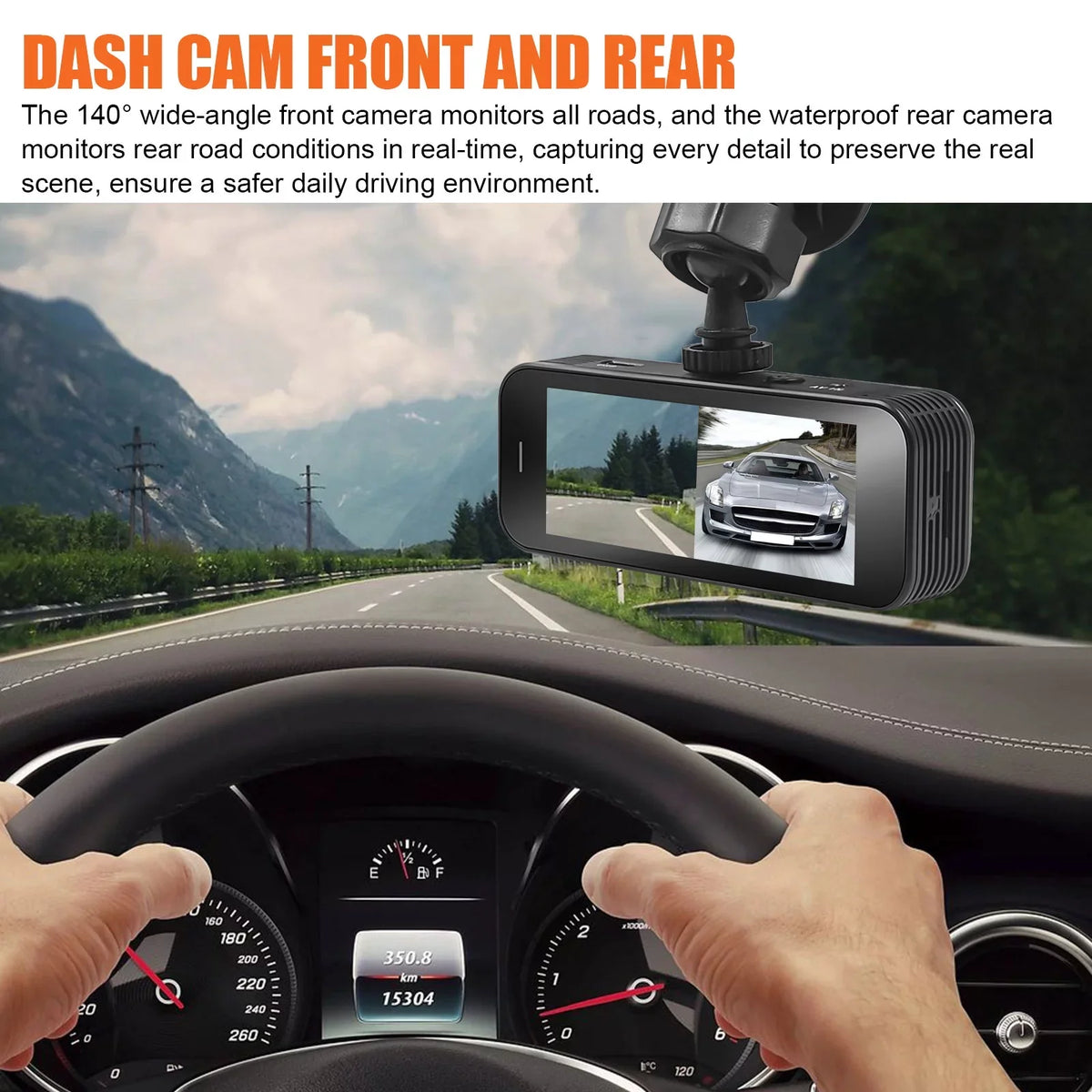 Camera Parking WDR, G-Sensor, Dash Dash Monitoring, Detection, Dashboard Rear and 170° Black Dual Cars, Display, with 1080P 3.16inch Camera Cam, Dual Wide Recorder for Angle Motion TSV Front