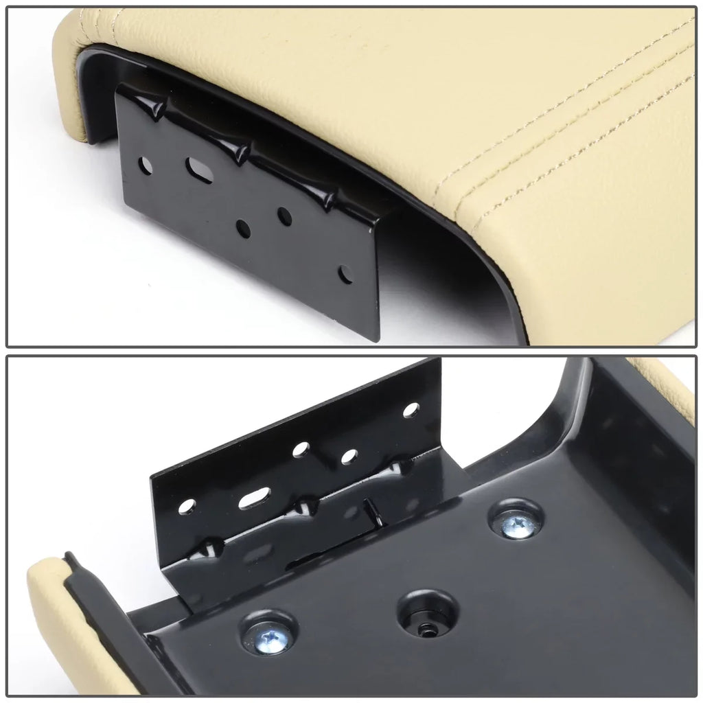 w/Latch Buick Envoy 2002-2009 Lid [Tan] Leather Assembly Motoring Center For 04 DNA GMC 08 Armrest 03 06 Trailblazer Chevy 07 05 Console Rainier ZTL-Y-0056