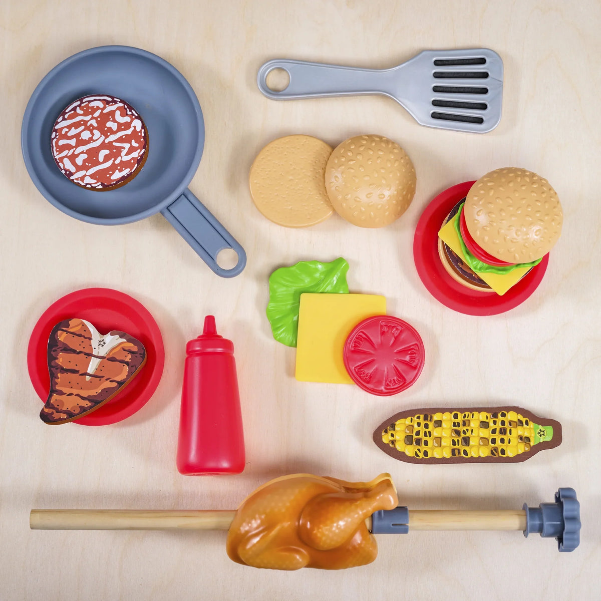 Food KidKraft Wooden with liquid-Reveal & & Grill Reveal Spin 21 Play Accessories Kitchen &