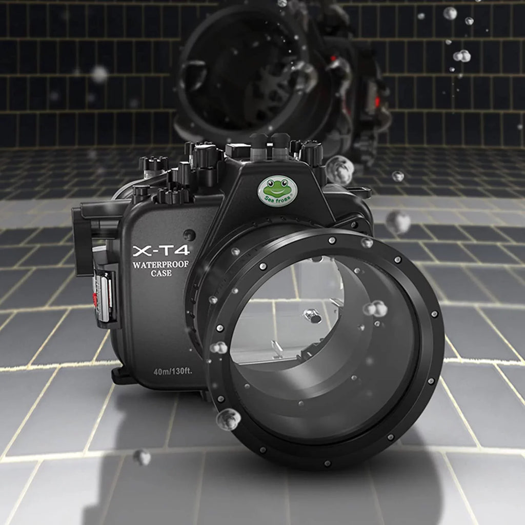 Flat Scuba Fuji Seafrogs X-T4 w/Short [40M/130FT] xt4 Fujifilm Camera Port Waterproof Housing for Underwater Case