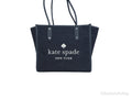 White Kate Ella Handbag Logo Multi Spade Large Fabric Blue Shoulder Tote Denim