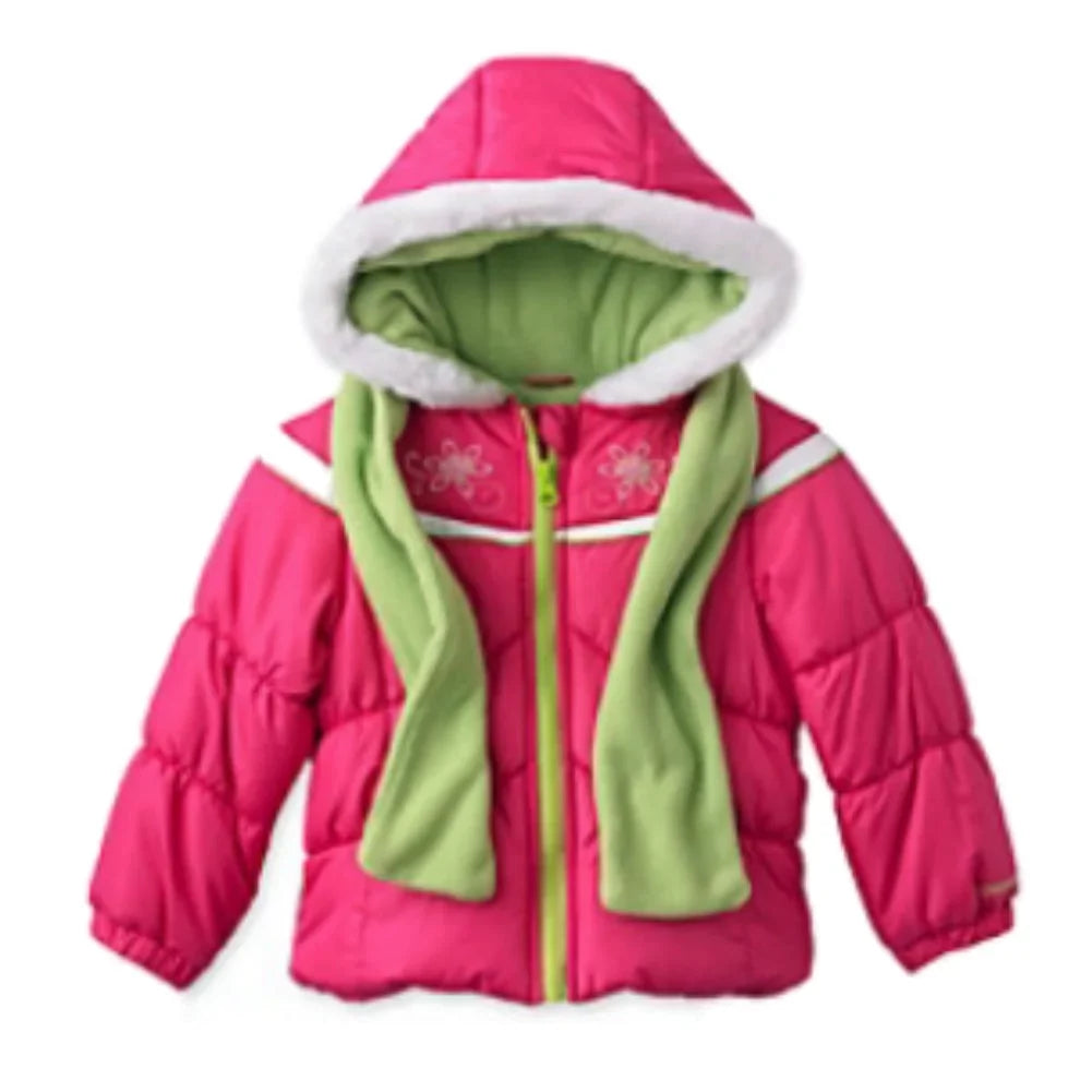 London Girls Winter Coat & Fog Set 4 dimension Pink Scarf Jacket Ski