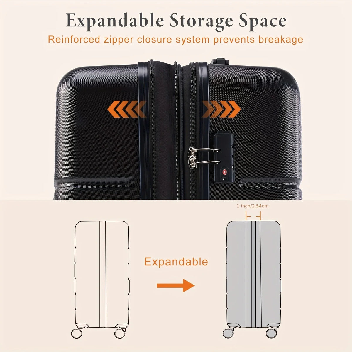 Spinner Convenient Trolley Lock, Wheels – Case – Suitcase Durable Secure Lightweight for Double Travel TSA Jetsetters Carry-On &