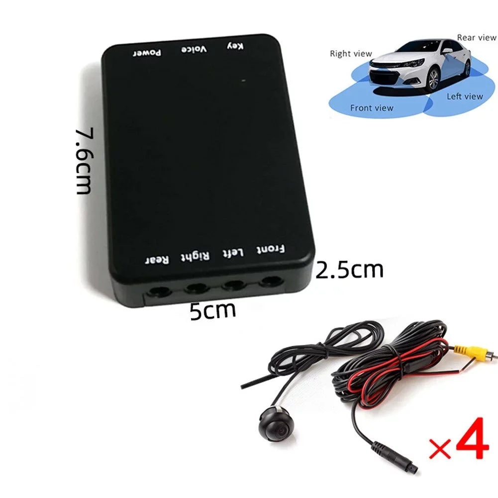 WelldownCar Way Degree View Rearview Parking Panoramic Camera Box System Control 360 4