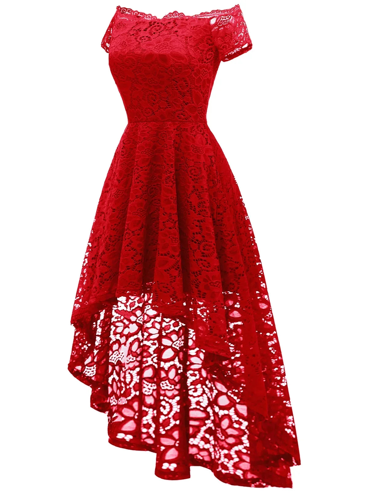 Female Dressystar Party Knee-Length Cocktail outfit Bridesmaid outfit Women Lace Hi-Lo