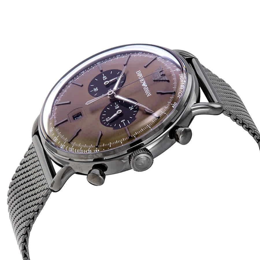 Armani Aviator AR11141 Men's Dial Emporio Brown Chronograph Watch