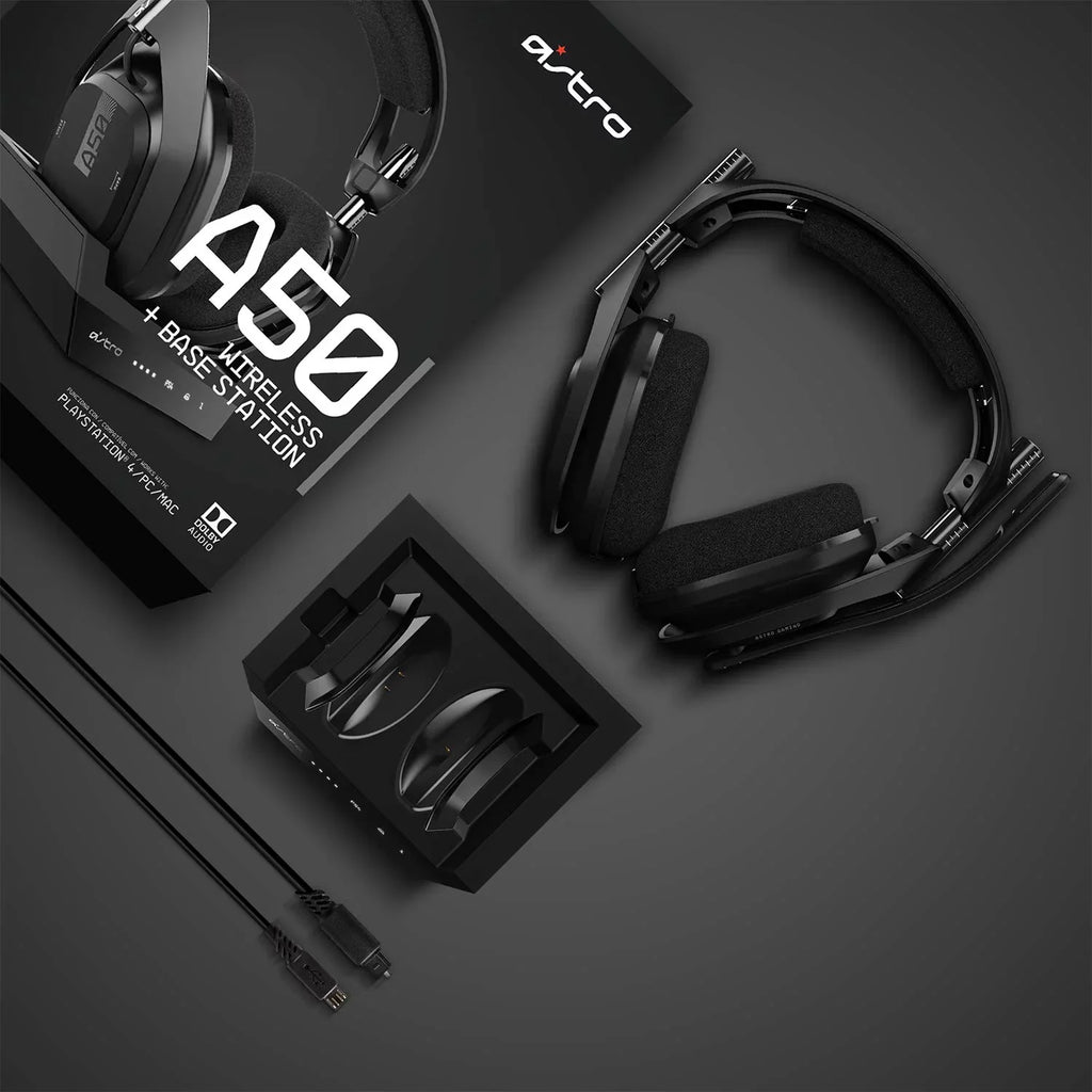 New) Gaming 4 Black/Silver ASTRO Station Like + Headset - Gen Pre-Owned PS5, Compatible A50 Mac PC, Base Wireless With (Refurbished: PS4,