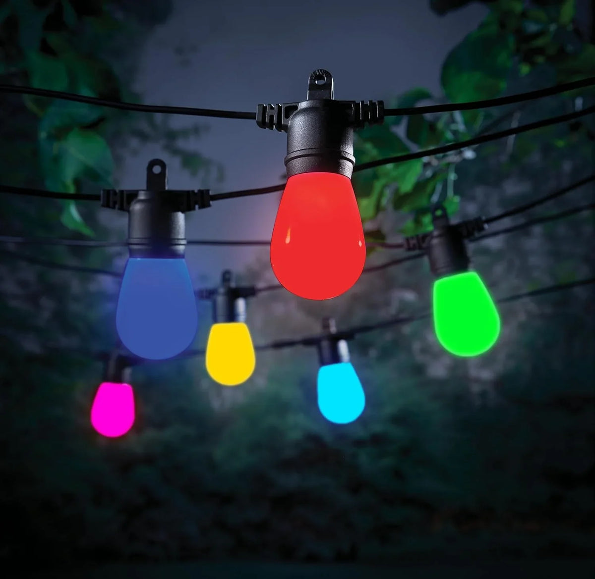 String ft. Changing Cafe Light 48 24-Light Indoor/exterior Plug-in Dimmable Waterproof, Backyard Color Balcony, LED IP65 RGBW for String Smart