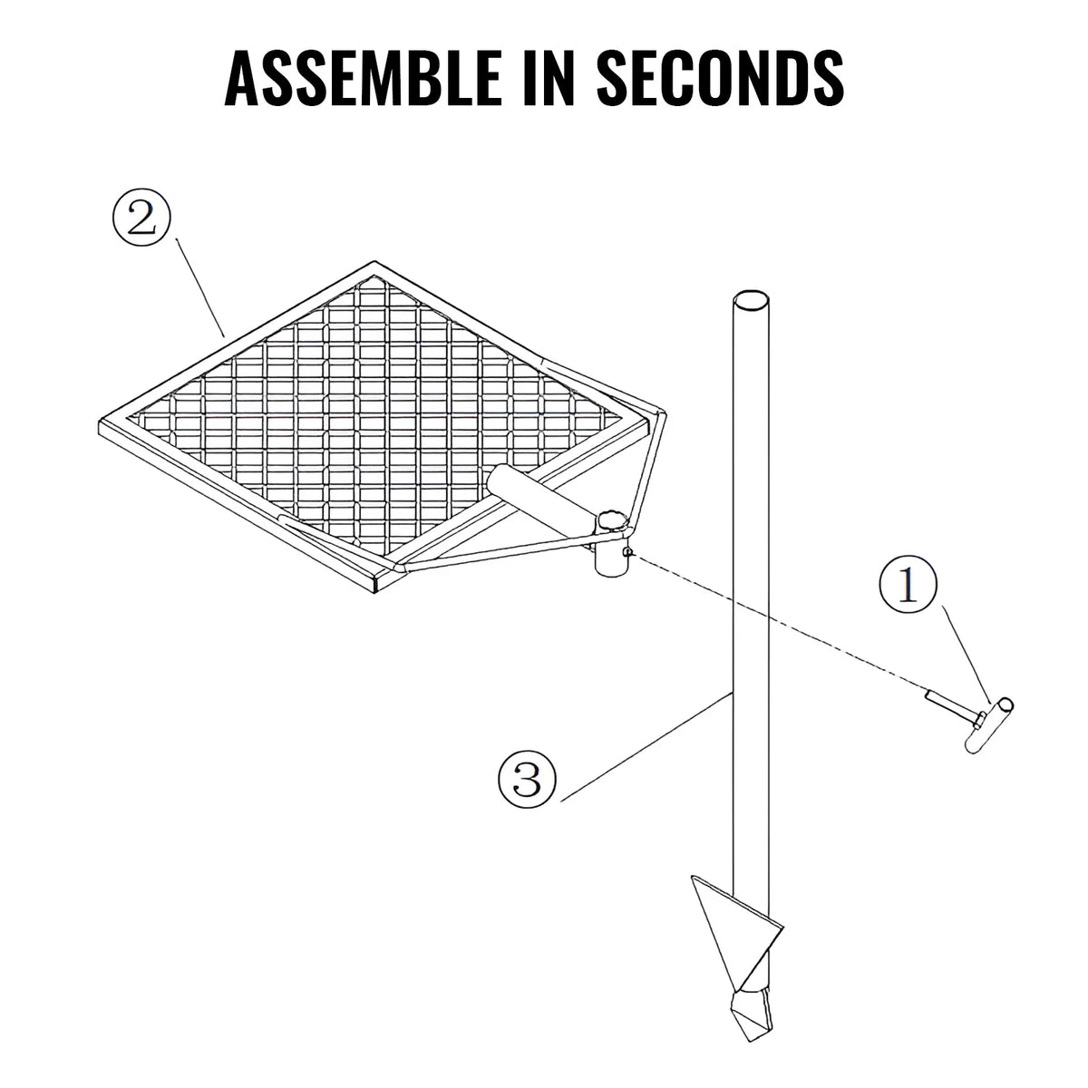 Heavy Steel Fire Cooking Duty x Open Adjustable Campfire 16" 16" Grate BENTISM Swivel Grill
