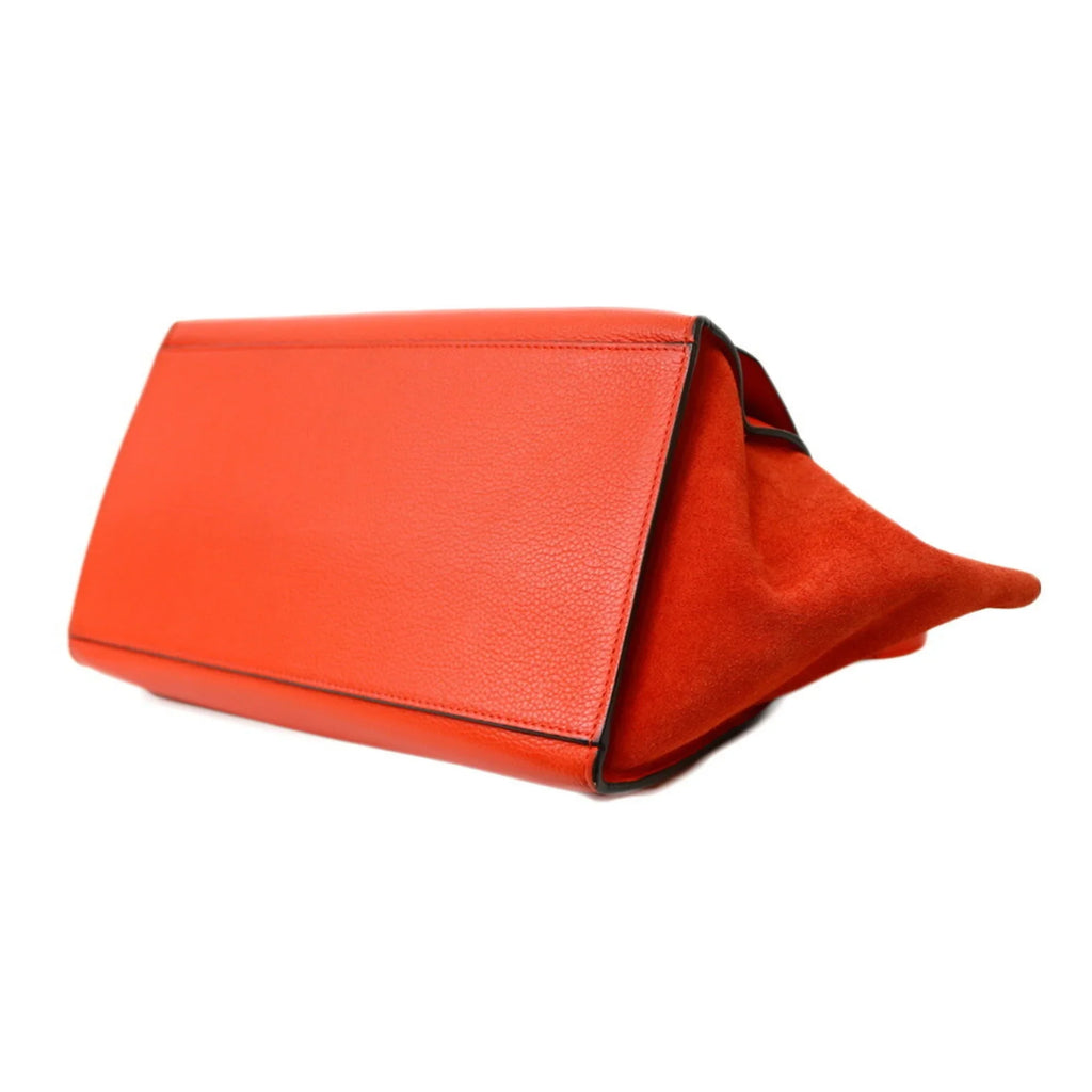 Orange (Fair) CELINE Pre-Owned Leather Celine Women's Trapeze Handbag