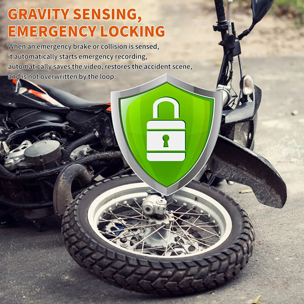 Angle,Parking Cam,WiFi 32G Recording Camera Vision Dual Night Shinysix After Full Monitoring, Timed Flameout Motorbike 1080p ,120° card Wide Motorcycle storage Dash With Body Waterproof