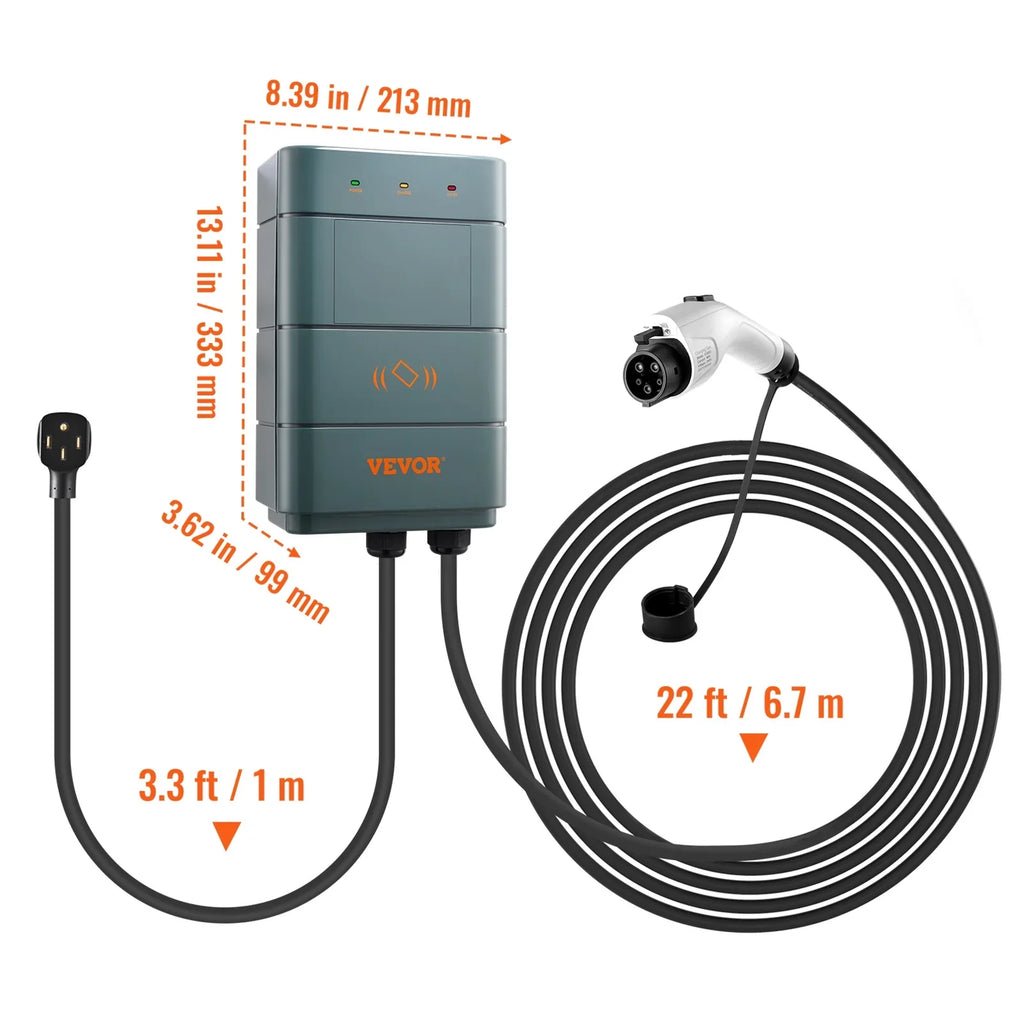 SKYSHALO 40A EV 2 Charger Level Charging Vehicle Home Electric Station NEMA14-50