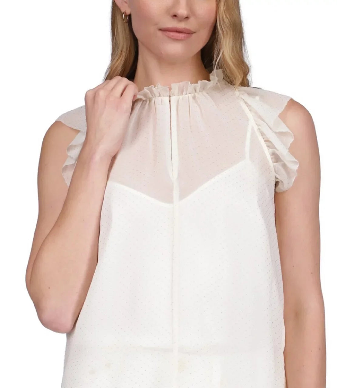 Kors MICHAEL Dewdrop Michael Top Chiffon Ruffled