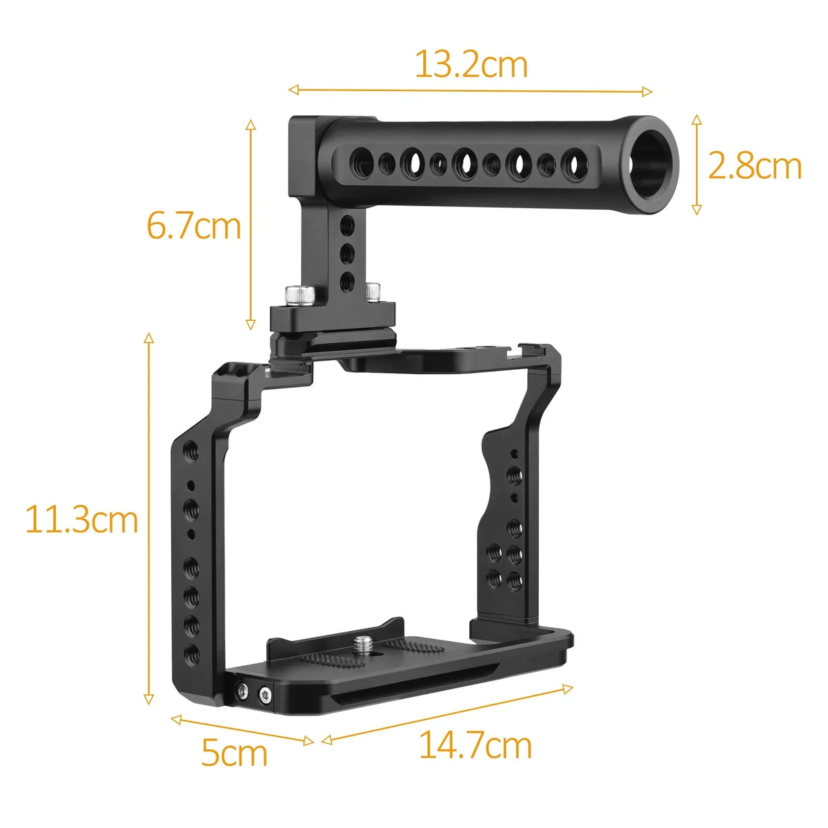 Cold Inch A7S A7III/ Mounts II/ with 14 III/ Andoer Numerous Kit A7R Shoe Handle Threads A7IV/ Cage + A7II/ Walmeck Dual II A7R Replacement Aluminum Alloy for Video