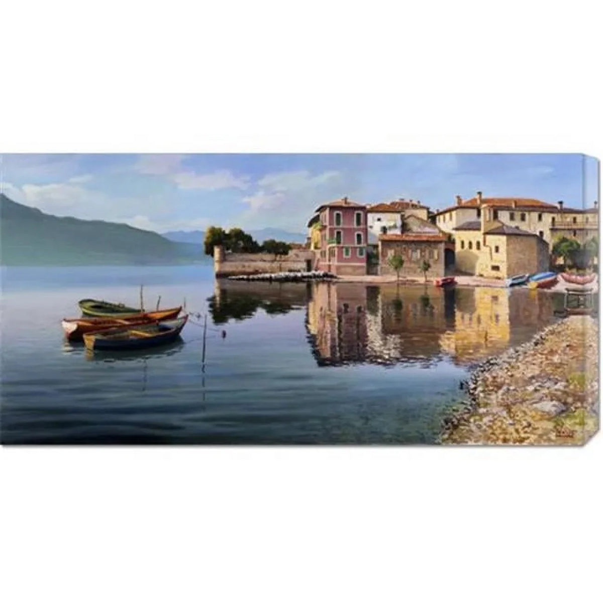 Canvas lago' Adriano sul Stretched 'Paese Galasso