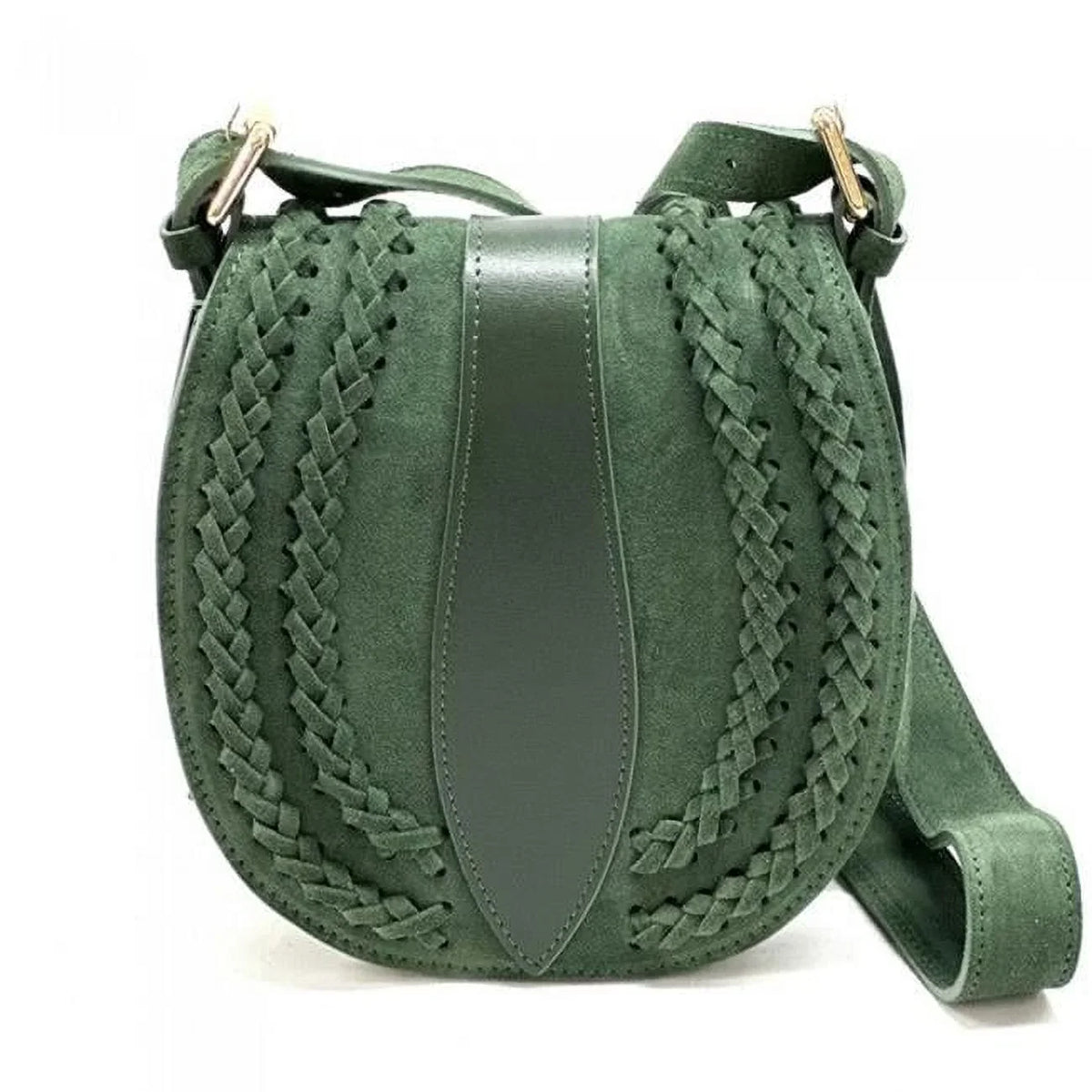 Suede Artisan Leather Small Messenger Green Vintage Light Bag, - Womens Italian Lara