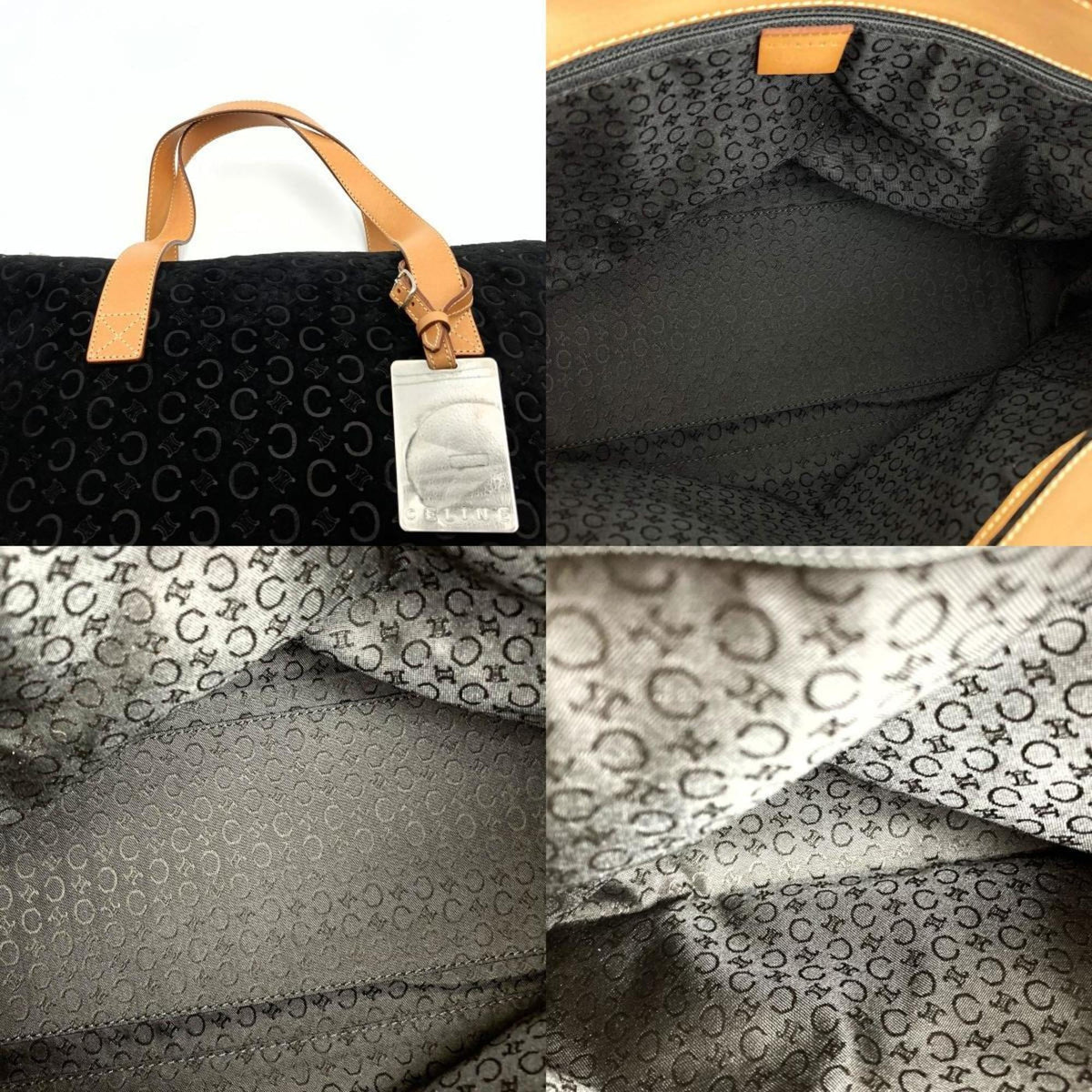 black Pre-Owned macadam 1 CELINE handbag C fashion bag MC00 suede tote (Good) leather USED ladies