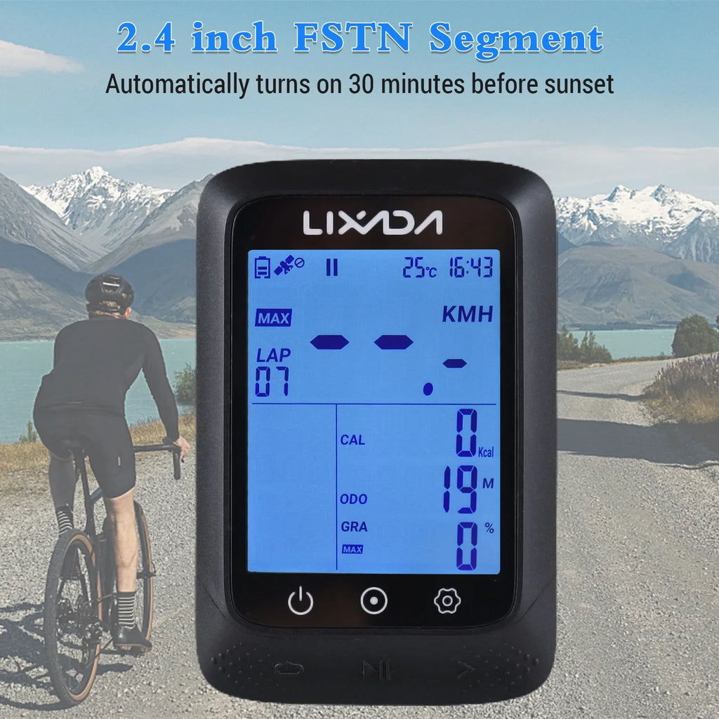 Strava Computer Wireless Bike ANT+ Altitude Computer Sensor Lixada Waterproof GPS 2.3in Gradient