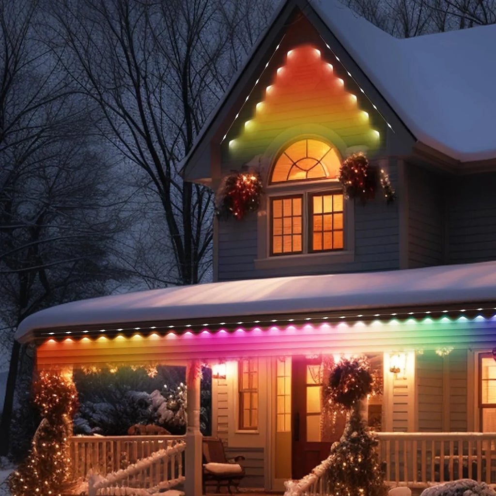 Lights, DIY Using, Remote 100ft Modes, and for Permanent Daily 72 exterior LED exterior Suitable with IP67 Work & RGB with Lights Alexa Holiday Eaves Waterproof, with Scene Lights