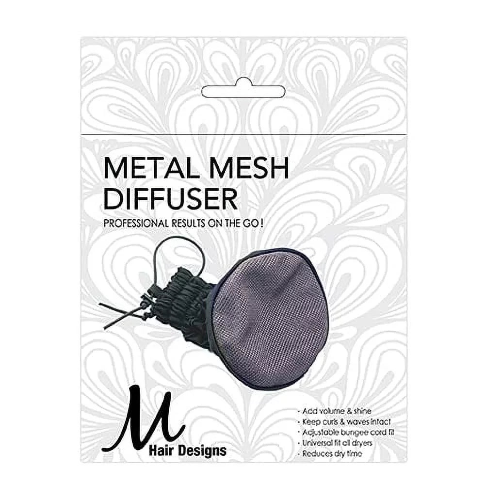 Power Turbo 2: (1) 3200 Turbo Hair Designs (1) Bundle Metal and Mesh Black M Hair Diffuser Twin Dryer