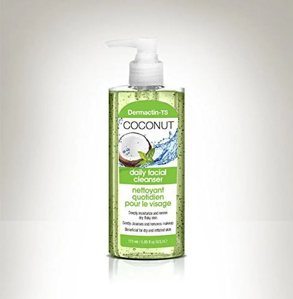 & Facial Deeply Dermactin-TS Gently Cleanses Moisturizes, Coconut Cleanser (3 - Skin 5.85 Skin, Renews & for Removes Makeup, Dry, Irritated Flaky oz. PACK)