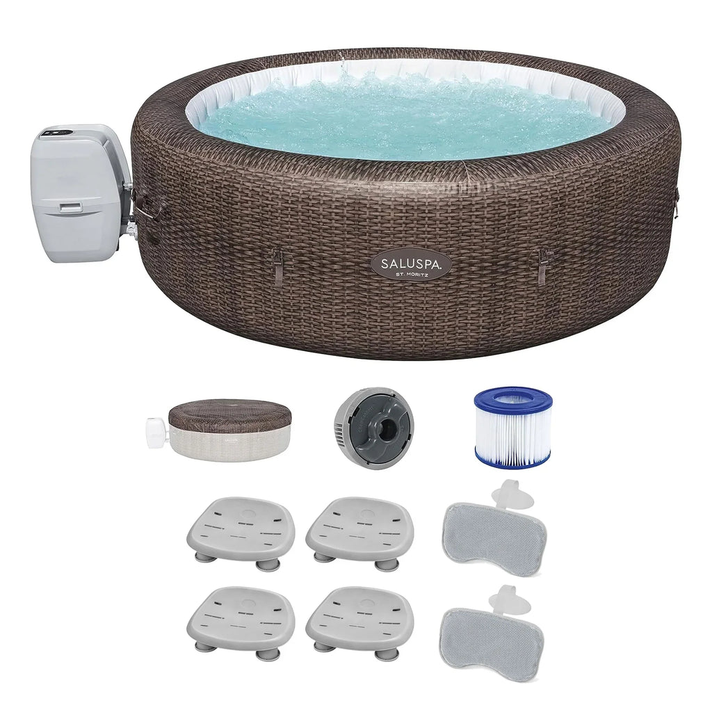 4 SaluSpa & Headrest St Bestway 4 Spa Hot w/Set Seat Pillows Moritz Tub of