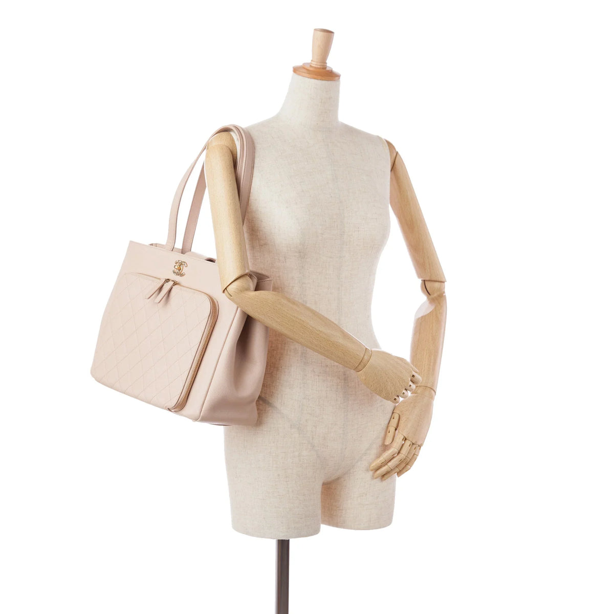 Authenticated Unisex Pre-Owned Affinity Tote Caviar Leather Business Bag Shopping (Good) Pink Tote