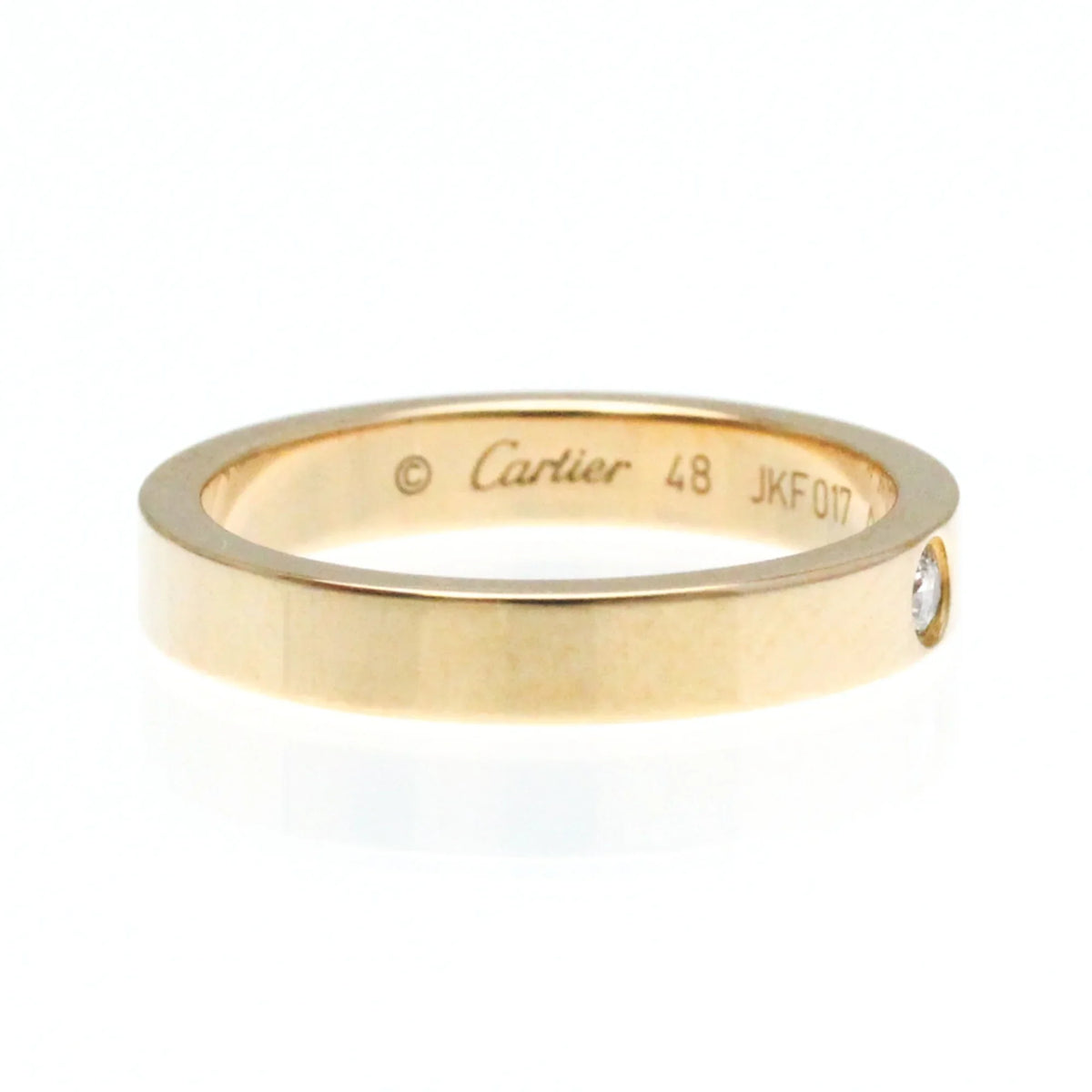 Diamond (Good) Band Gold Ring Pink Pre-Owned (18K) Fashion Cartier Pink Engraved Ring Gold