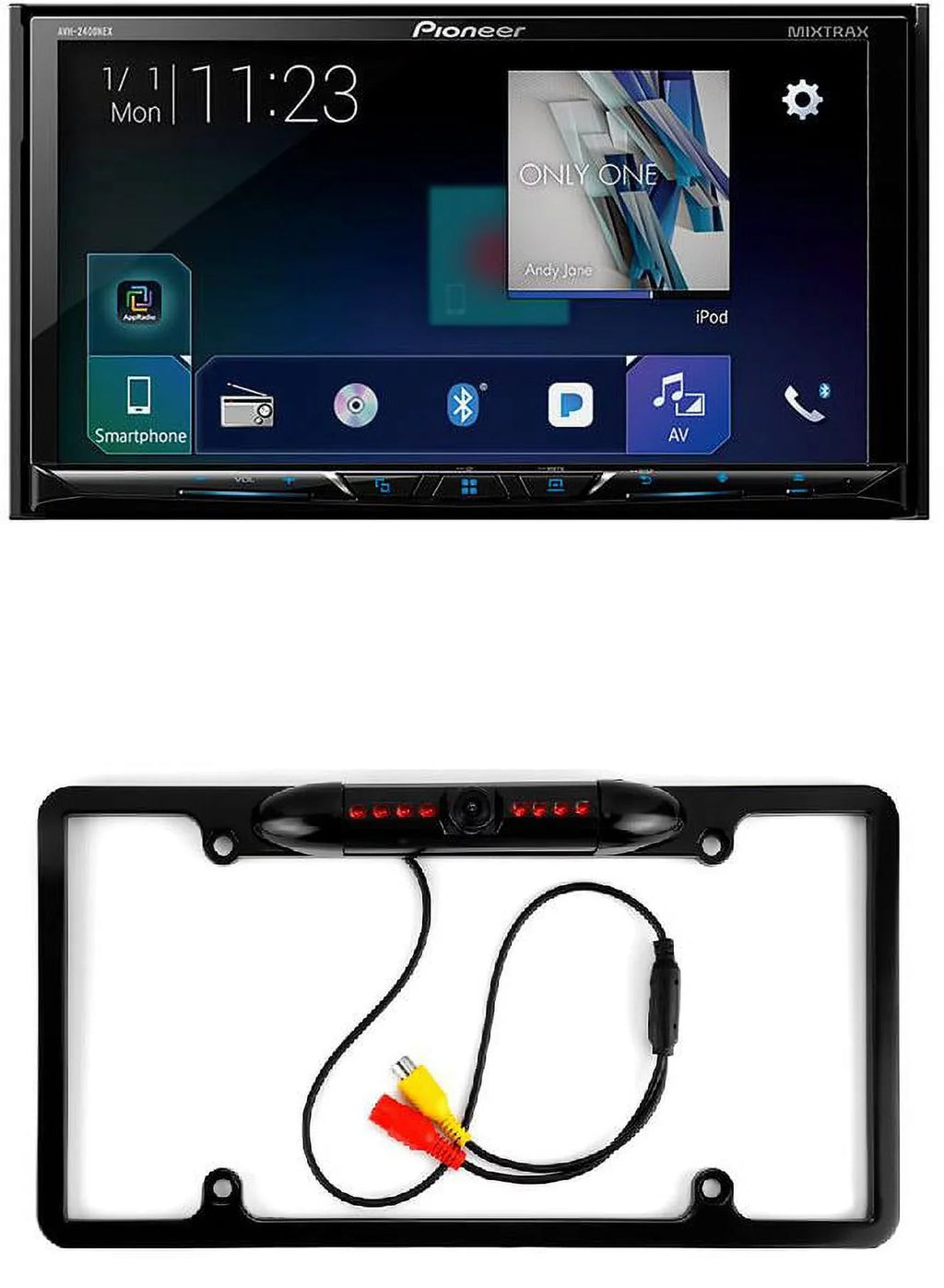 USB BLUETOOTH & PIONEER Camera ANDROID AVH-2500NEX License PLAY CD Plate DVD CAR