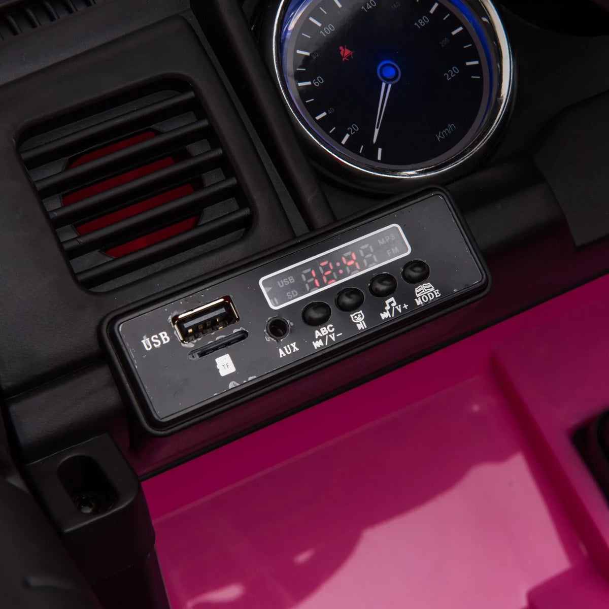 Electric Parental Pink Toy with Car Police Remote 12V 2-Seater Ride Kids Aosom SUV Truck Control, On