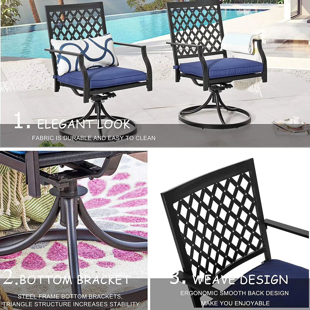 Chairs 2 Rocker Chairs Furniture exterior Swivel Set Patio With Dining Metal Of Cushion
