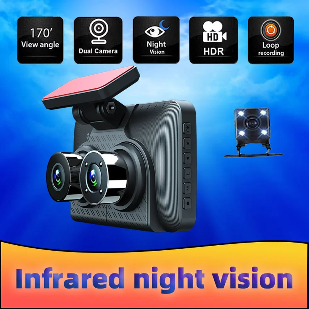 Rearview 4in Recorder Clear Dash Mirror Cameras 3 Camcorder Auto Car Safety Cam Andoer Angle Recording Driving Video Camera Wide Car Recorder Car