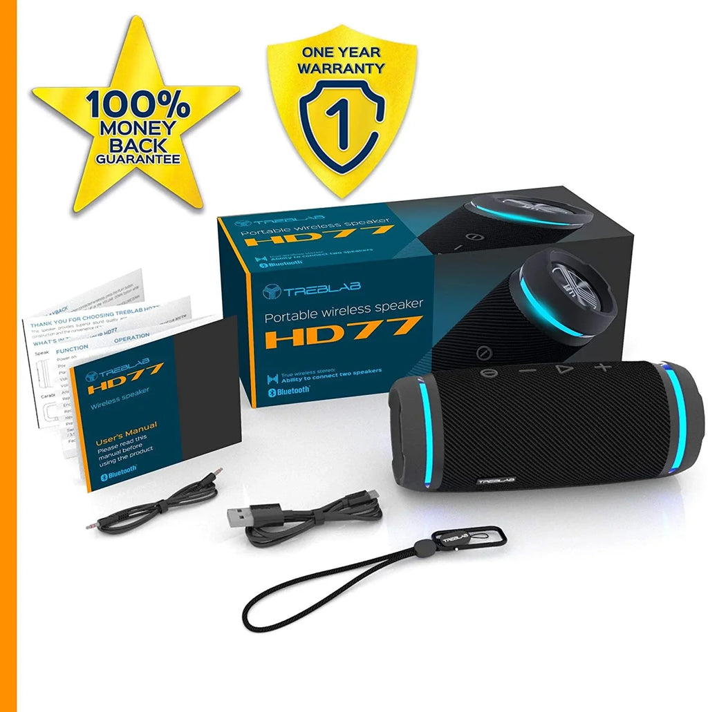 Wireless HD77 Speaker, Black TREBLAB Rugged
