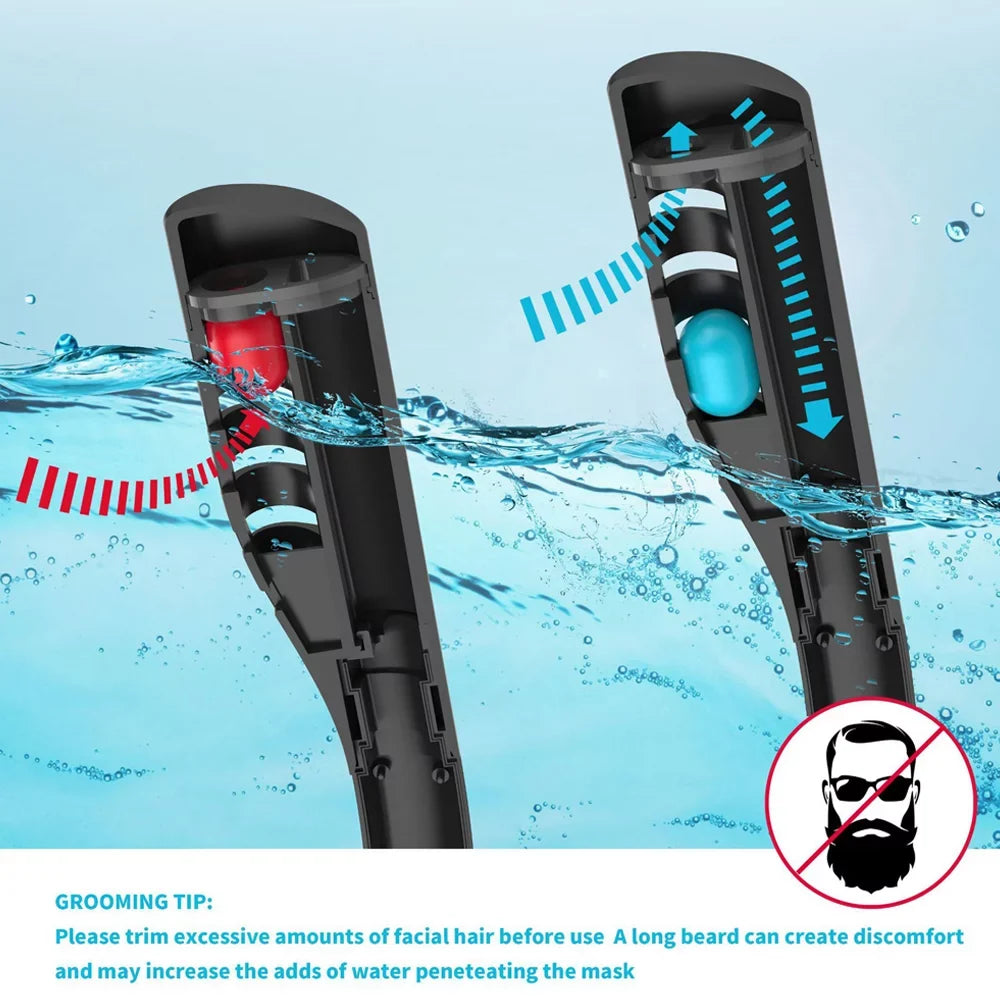 Full for Diving Goggles Tube Silicone Drying Snorkeling Double Snorkeling Diving Mask