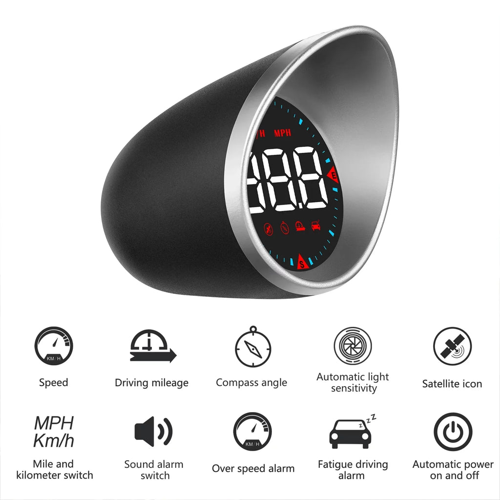 Driving Digital Driving Display Alarm Speedometer Angle, Mileage, Alarm Display Compass Car and Fatigue Overspeed Head-up