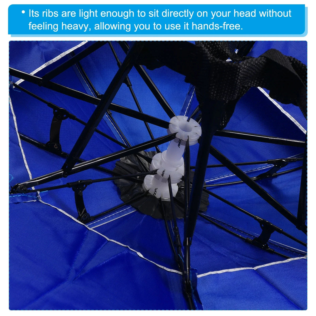 Head OD with Silver Strip, Sun Rain Oxford Uxcell Umbrella 37.4" Folding Fabric Hat, Layer Cap Double