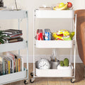 Home With Rolling Library Organizer 3 Utility Utility Shelves Cart Cart Storage Foldable Wheels, Office Multi-Function Metal Rolling Mobile Folding Storage Cart Cart Tier Craft for