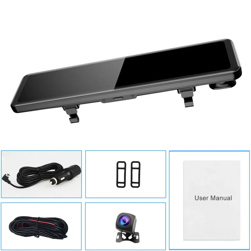 Monitoring, Vision, Parking Dash Rear Car Camera 4K and 12" Mirror Camera Front Dual Cam Reversing Night Backup Assistance Super Ele-mall